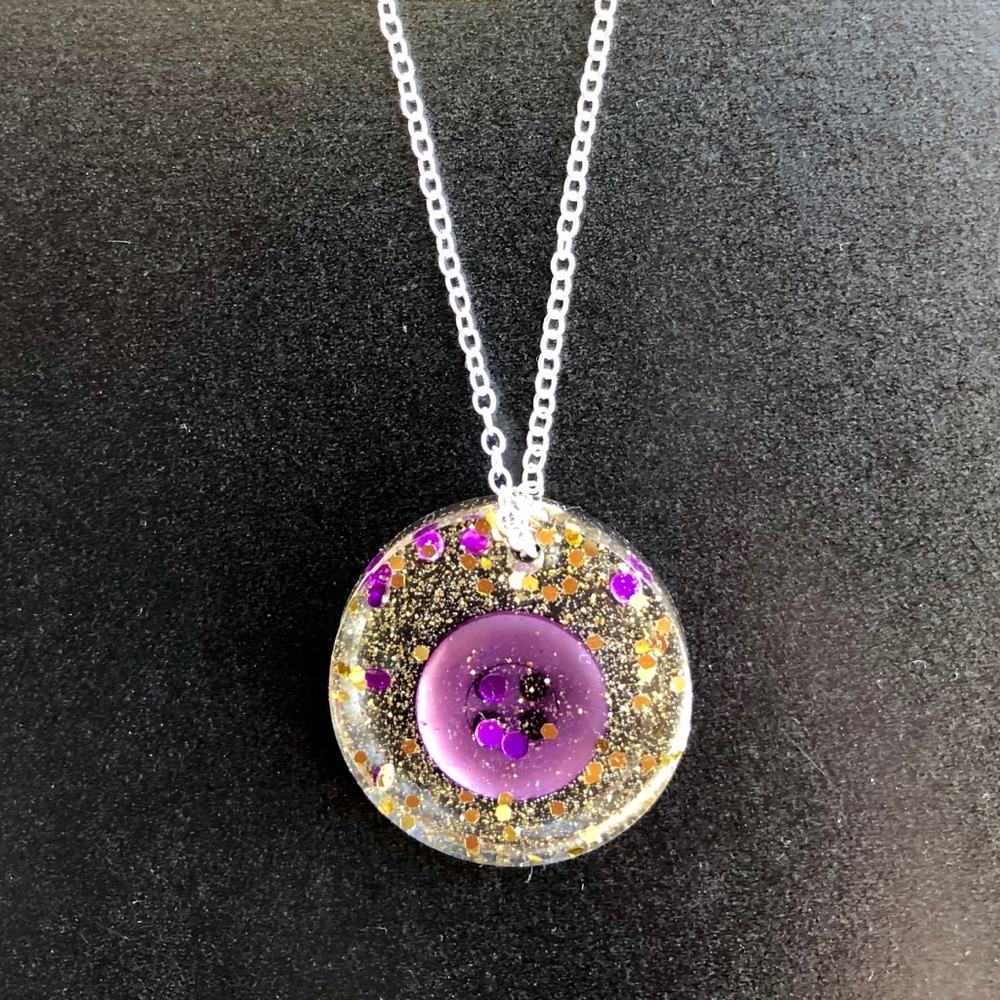 Epoxy “Cute as a Button” Necklace